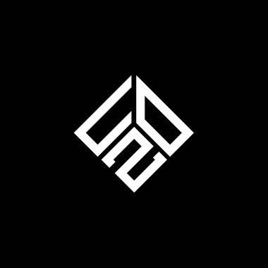 Siyah arkaplanda UOZ harf logosu tasarımı. UOZ yaratıcı harflerin baş harfleri logo kavramı. UOZ harf tasarımı.