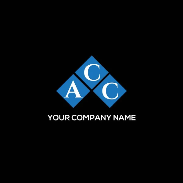 Diseño Del Logotipo Letra Acc Sobre Fondo Negro Acc Iniciales — Vector de stock