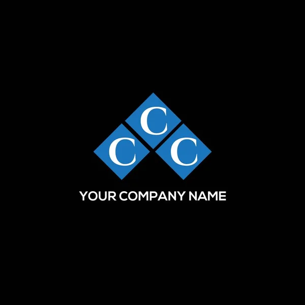 Projeto Logotipo Carta Ccc Fundo Preto Ccc Iniciais Criativas Conceito — Vetor de Stock