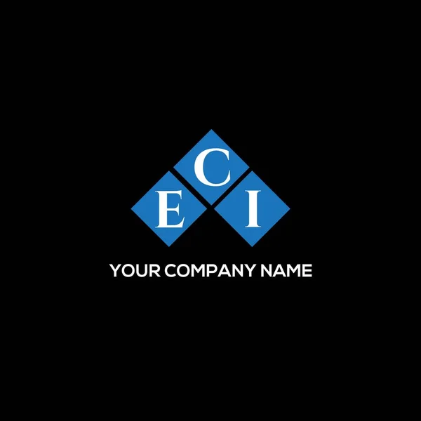 Design Logotipo Carta Eci Fundo Preto Eci Iniciais Criativas Conceito — Vetor de Stock