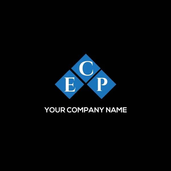 Ecp Brev Logotyp Design Svart Bakgrund Ecp Kreativa Initialer Brev — Stock vektor