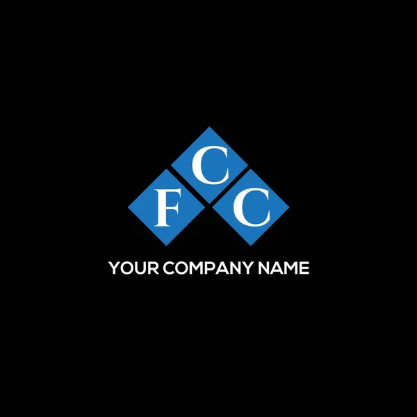 Design Logotipo Carta Fcc Fundo Preto Fcc Iniciais Criativas Conceito — Vetor de Stock