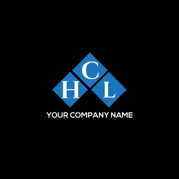 Design Logotipo Carta Hcl Fundo Preto Hcl Iniciais Criativas Conceito — Vetor de Stock