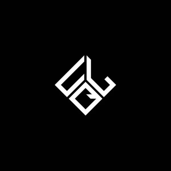 Diseño Del Logotipo Letra Ulq Sobre Fondo Negro Ulq Iniciales — Vector de stock