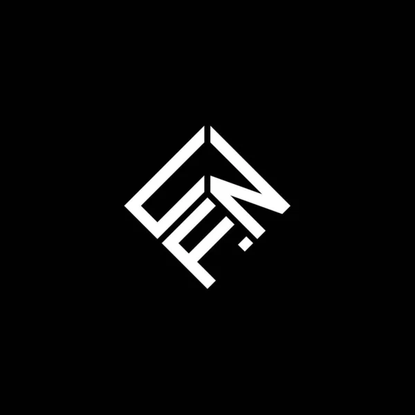 Σχεδιασμός Λογότυπου Επιστολών Unf Μαύρο Φόντο Σχέδιο Λογοτύπου Δημιουργικά Αρχικά — Διανυσματικό Αρχείο