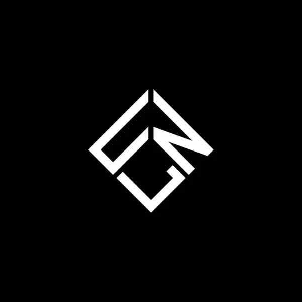 Unlレターのロゴデザインは黒を背景にしている Unlクリエイティブイニシャルレターロゴコンセプト Unlレターデザイン — ストックベクタ