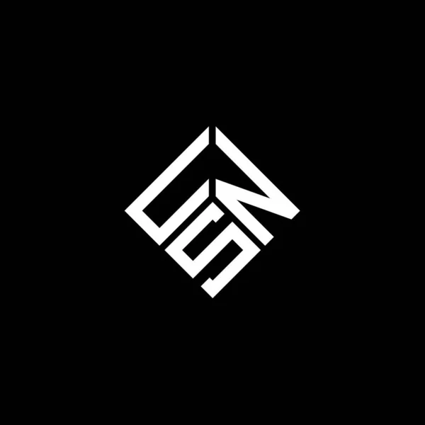 Uns Letter Logo Ontwerp Zwarte Achtergrond Uns Creatieve Initialen Letter — Stockvector