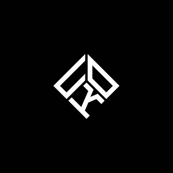 Σχεδιασμός Λογότυπου Γραμμάτων Uok Μαύρο Φόντο Δημιουργικά Αρχικά Uok Έννοια — Διανυσματικό Αρχείο