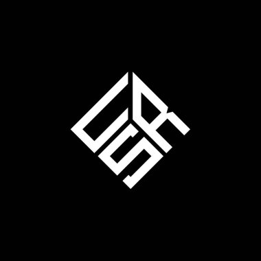 Siyah arkaplanda URS harfi logo tasarımı. URS yaratıcı harflerin baş harfleri logo kavramı. URS harf tasarımı.