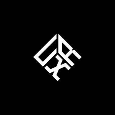 Siyah arkaplanda URX harfi logo tasarımı. URX yaratıcı harflerin baş harfleri logo kavramı. URX harf tasarımı.