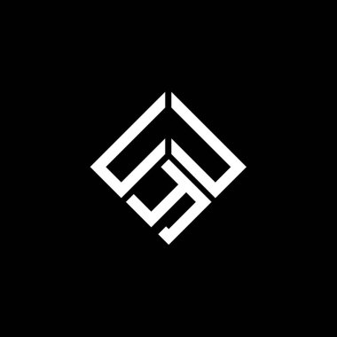 Siyah arkaplanda UUUY harf logosu tasarımı. UUUUY yaratıcı harfler logosu konsepti. UUUY harf tasarımı.