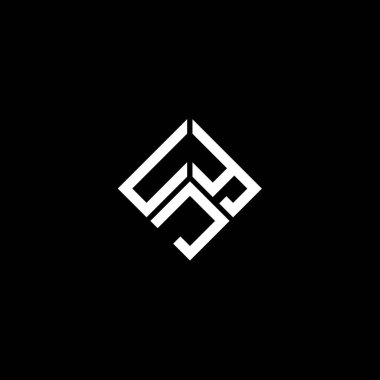 Siyah arka planda UYJ harf logosu tasarımı. UYJ yaratıcı harflerin baş harfleri logo kavramı. UYJ harf tasarımı.