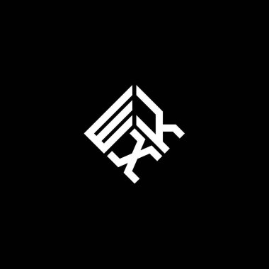 Siyah arkaplanda WKX harf logosu tasarımı. WKX yaratıcı harflerin baş harfleri logo kavramı. WKX harf tasarımı.
