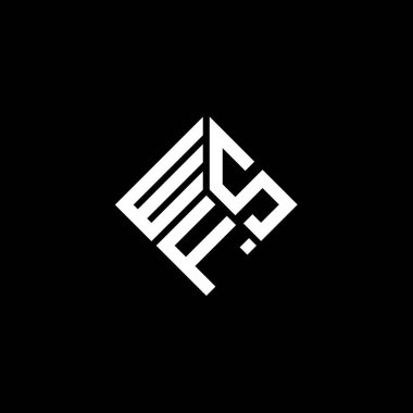 Siyah arka planda WSF harf logosu tasarımı. WSF yaratıcı harflerin baş harfleri logo kavramı. WSF harf tasarımı.
