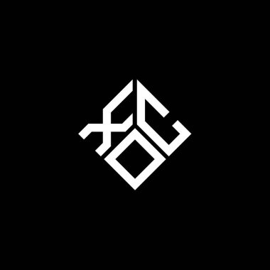 Siyah arka planda XCO harf logosu tasarımı. XCO yaratıcı harf logosu konsepti. XCO harf tasarımı.