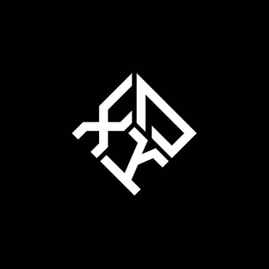 Siyah arkaplanda XDK harf logosu tasarımı. XDK yaratıcı harflerin baş harfleri logo kavramı. XDK harf tasarımı.