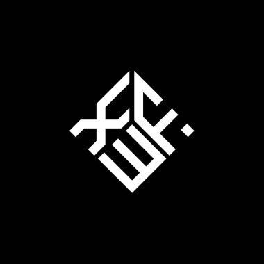 Siyah arkaplanda XFW harf logosu tasarımı. XFW yaratıcı harflerin baş harfleri logo kavramı. XFW harf tasarımı.