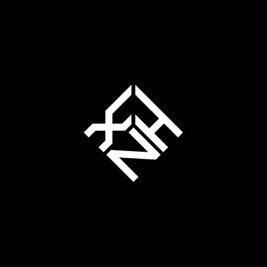 Siyah arkaplanda XHN harf logosu tasarımı. XHN yaratıcı harf logosu konsepti. XHN harf tasarımı.