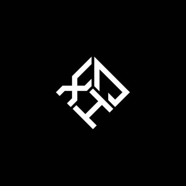 Siyah arkaplanda XJH harf logosu tasarımı. XJH yaratıcı harflerin baş harfleri logo kavramı. XJH harf tasarımı.