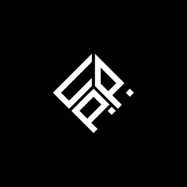 Siyah Arkaplanda Upp Harf Logosu Tasarımı Upp Yaratıcı Harflerin Baş — Stok Vektör