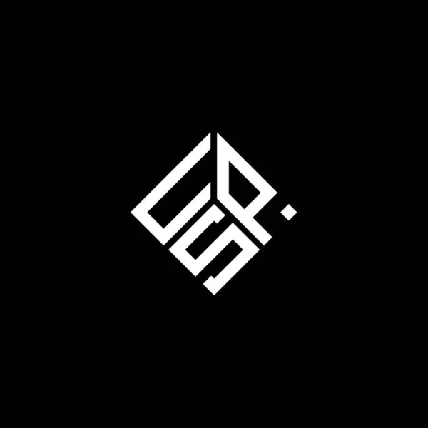 Ups Lettre Logo Design Sur Fond Noir Ups Initiales Créatives — Image vectorielle