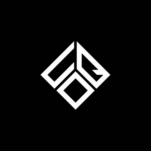 Siyah Arkaplanda Uqo Harf Logosu Tasarımı Uqo Yaratıcı Harflerin Baş — Stok Vektör