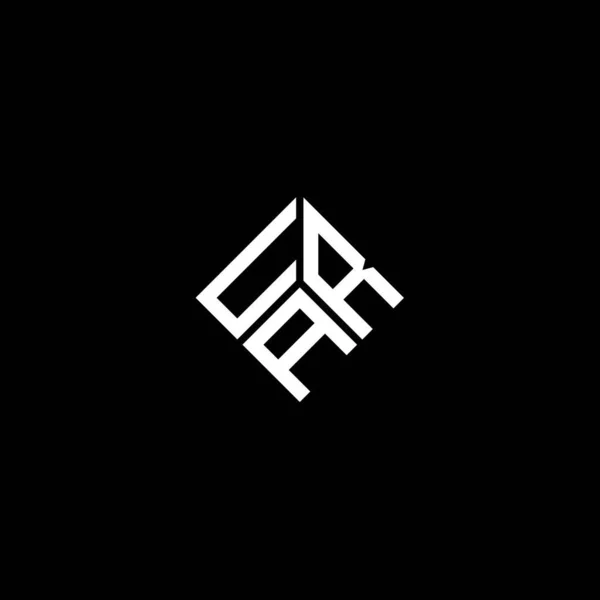 Σχεδιασμός Λογότυπου Γραμμάτων Ura Μαύρο Φόντο Δημιουργικά Αρχικά Ura Έννοια — Διανυσματικό Αρχείο