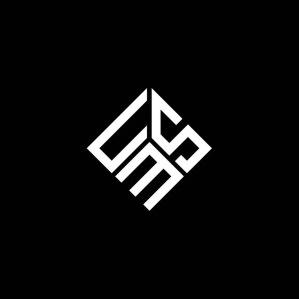Diseño Del Logotipo Letra Usm Sobre Fondo Negro Usm Iniciales — Vector de stock