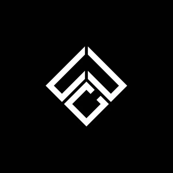 Diseño Del Logotipo Letra Uuc Sobre Fondo Negro Uuc Iniciales — Vector de stock