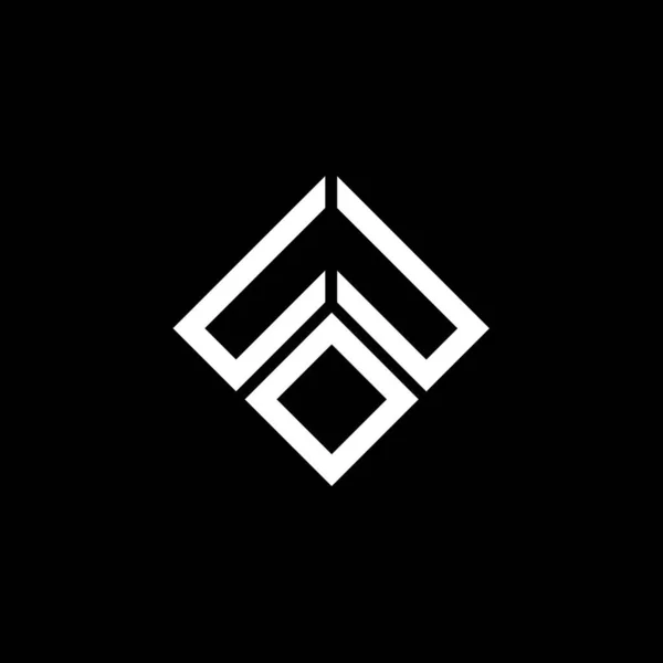 Diseño Del Logotipo Letra Uuo Sobre Fondo Negro Uuo Iniciales — Vector de stock