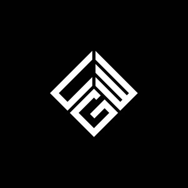 Uwg Design Logotipo Carta Fundo Preto Uwg Iniciais Criativas Conceito — Vetor de Stock