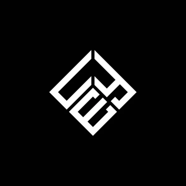 Uye Design Logotipo Carta Fundo Preto Uye Criativa Iniciais Conceito — Vetor de Stock