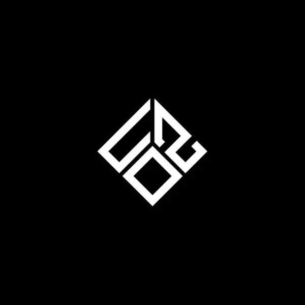 Diseño Del Logotipo Letra Uzo Sobre Fondo Negro Uzo Iniciales — Archivo Imágenes Vectoriales
