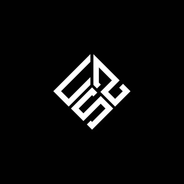 Σχεδιασμός Λογότυπου Γραμμάτων Uzs Μαύρο Φόντο Δημιουργικά Αρχικά Του Uzs — Διανυσματικό Αρχείο