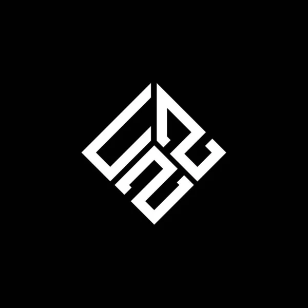 Uzz Logo Ontwerp Zwarte Achtergrond Uzz Creatieve Initialen Letter Logo — Stockvector