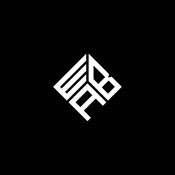 Diseño Del Logotipo Letra Wab Sobre Fondo Negro Wab Iniciales — Vector de stock