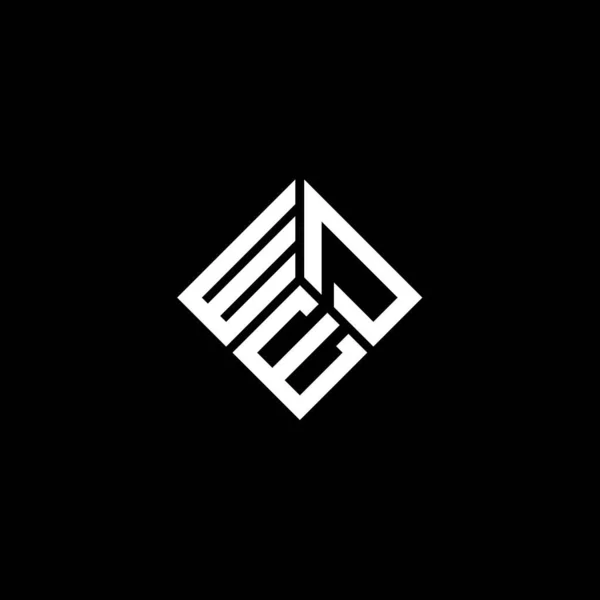 ブラックを基調としたWdeの文字ロゴデザイン Wdeクリエイティブイニシャルレターロゴコンセプト Wdeレターデザイン — ストックベクタ