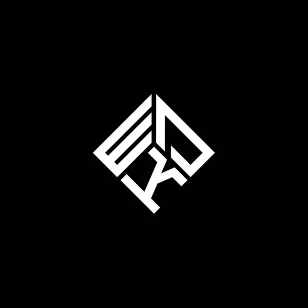 Diseño Del Logotipo Letra Wdk Sobre Fondo Negro Wdk Iniciales — Archivo Imágenes Vectoriales