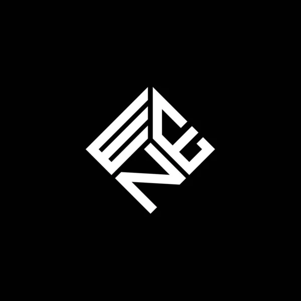 Desain Logo Surat Wen Pada Latar Belakang Hitam Wen Kreatif - Stok Vektor