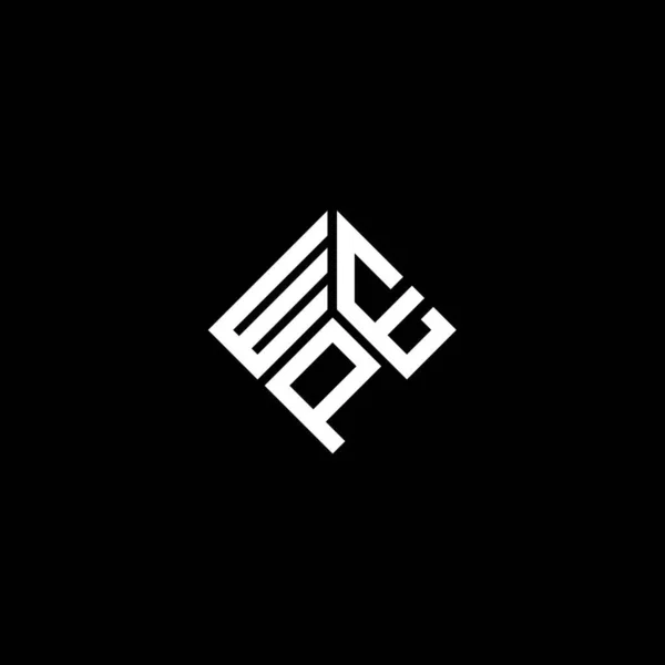 Diseño Del Logotipo Letra Wep Sobre Fondo Negro Wep Iniciales — Vector de stock