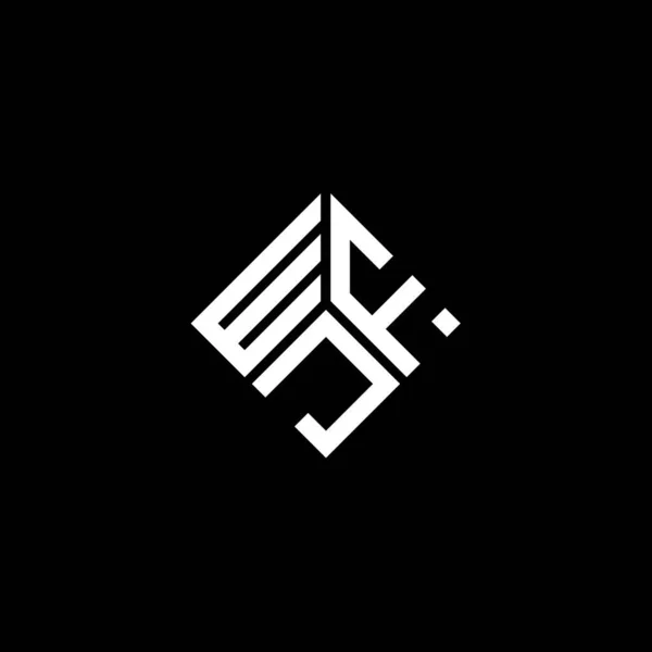 Wfj Letra Logotipo Design Fundo Preto Wfj Iniciais Criativas Conceito — Vetor de Stock