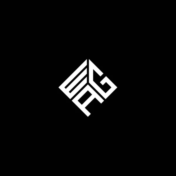 Siyah Arka Planda Wga Harf Logosu Tasarımı Wga Yaratıcı Harflerin — Stok Vektör