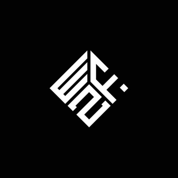 Logo Desain Huruf Wfz Pada Latar Belakang Hitam Wfz Kreatif - Stok Vektor