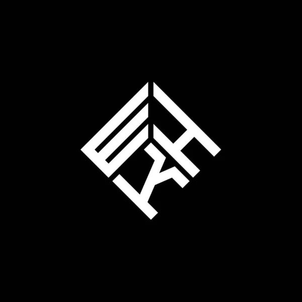 Diseño Del Logotipo Letra Whk Sobre Fondo Negro Whk Iniciales — Archivo Imágenes Vectoriales