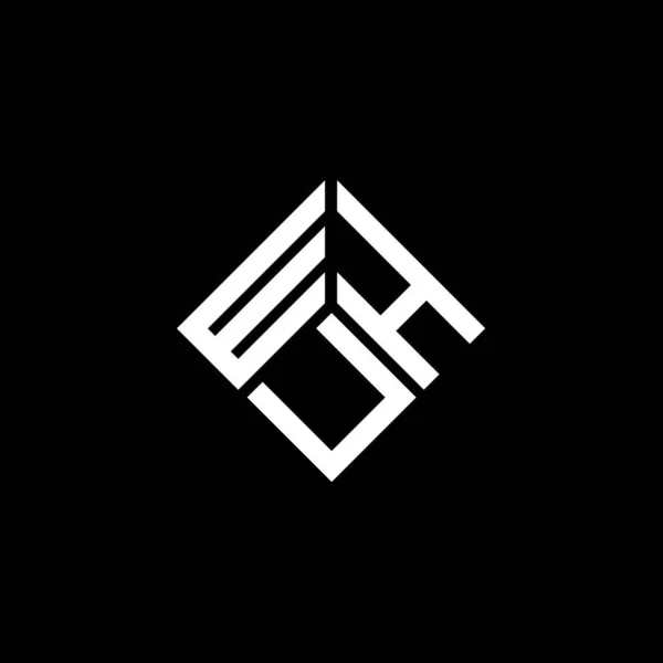 Σχεδιασμός Λογότυπου Γραμμάτων Whu Μαύρο Φόντο Δημιουργικά Αρχικά Whu Έννοια — Διανυσματικό Αρχείο