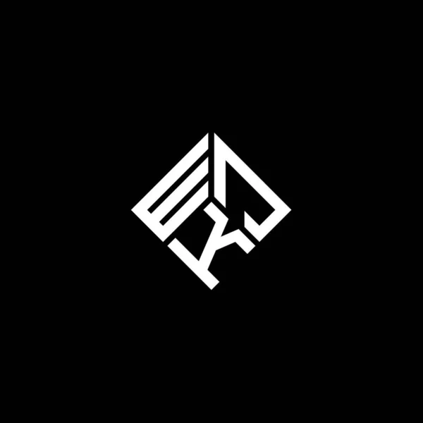 Diseño Del Logotipo Letra Wjk Sobre Fondo Negro Wjk Iniciales — Archivo Imágenes Vectoriales