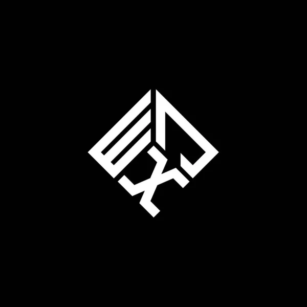 Siyah Arkaplanda Wjx Harf Logosu Tasarımı Wjx Yaratıcı Harflerin Baş — Stok Vektör