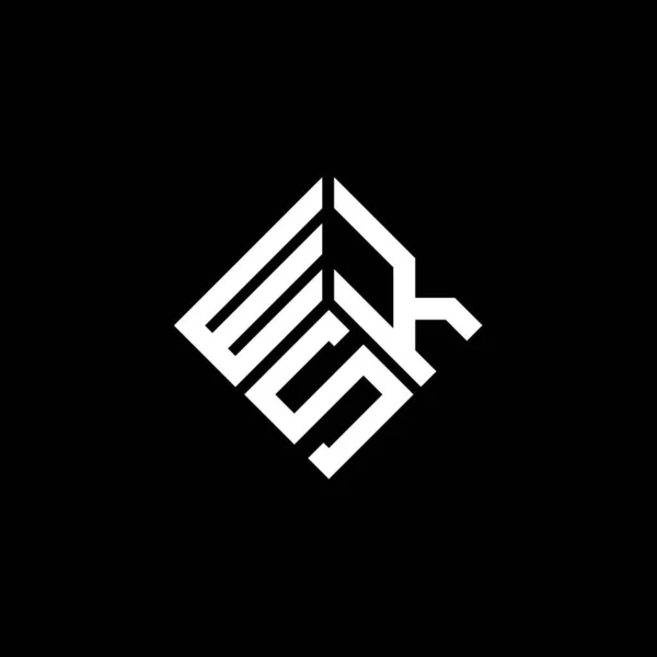 Wks Brev Logotyp Design Svart Bakgrund Wks Kreativa Initialer Brev — Stock vektor