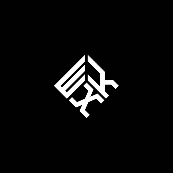 Siyah Arkaplanda Wkx Harf Logosu Tasarımı Wkx Yaratıcı Harflerin Baş — Stok Vektör