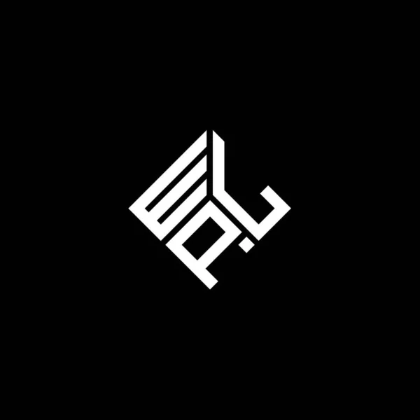 Diseño Del Logotipo Letra Wlp Sobre Fondo Negro Wlp Iniciales — Archivo Imágenes Vectoriales